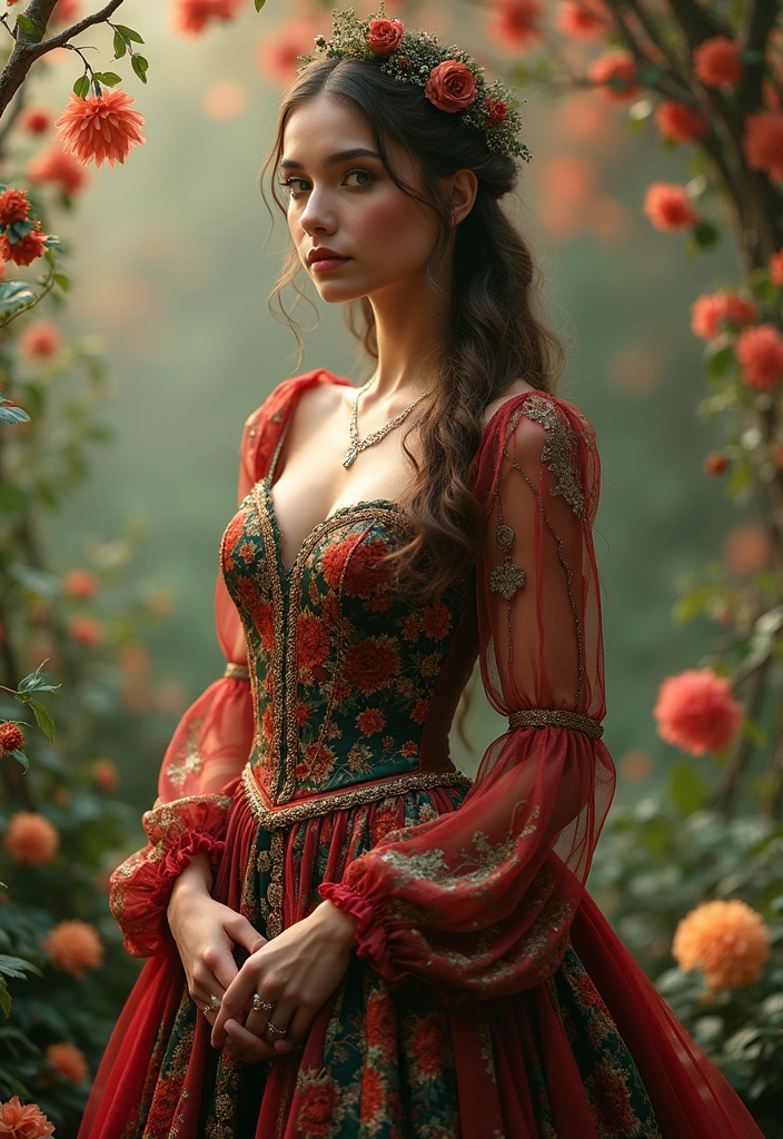 30 Very Charming Female Medievalcore Outfit Ideas That Will Leave You Breathless.  9. The Flowy Bard Dress