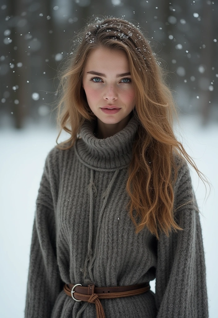 30 Very Charming Female Medievalcore Outfit Ideas That Will Leave You Breathless. 21. The Cozy Knit Dress