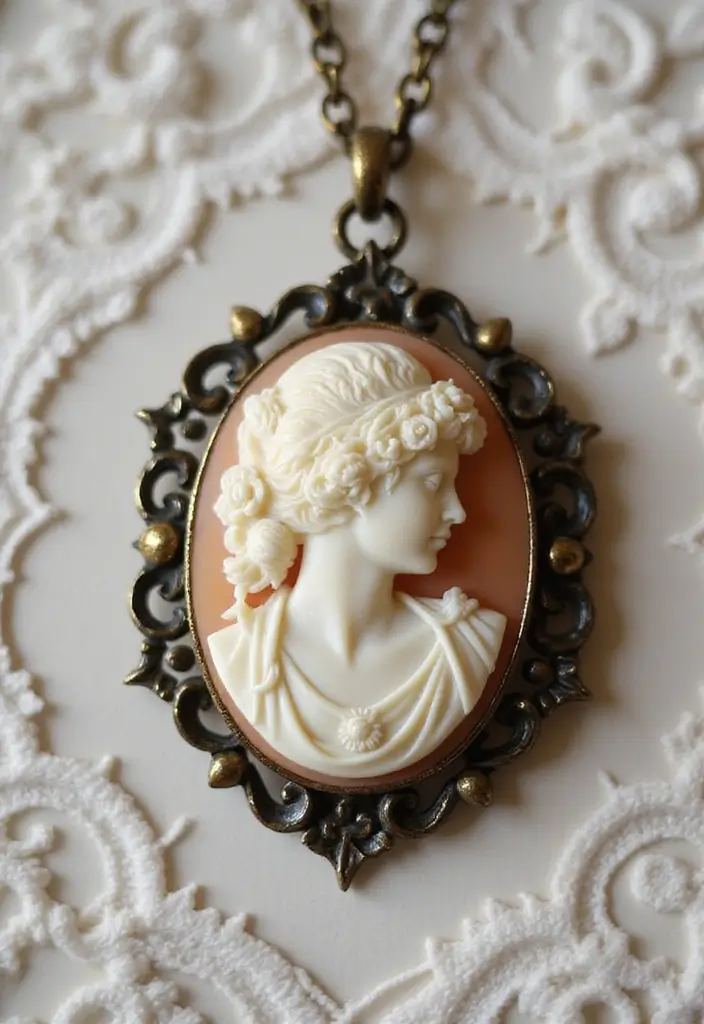 30 Modern Stunning Bridal Jewelry Ideas for a Smokin' Hot Wedding Look. 15. Vintage Cameo Pendants