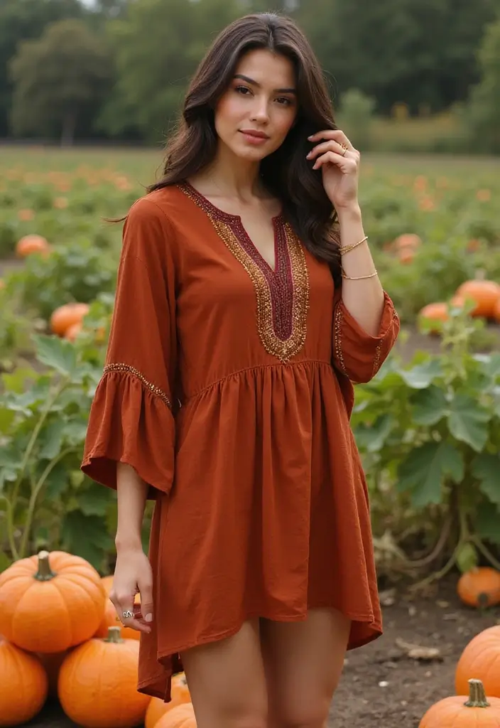 30 Alluring Pumpkin Patch Outfits That Own Fall Photoshoots 12. Statement Accessories