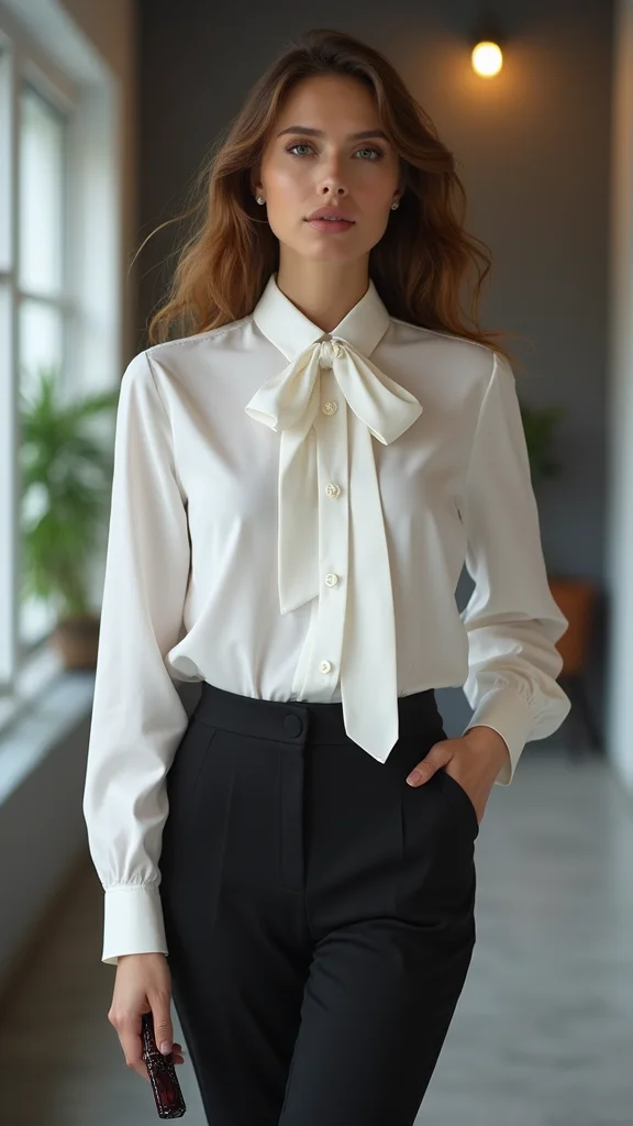 Bow-Collared Shirt