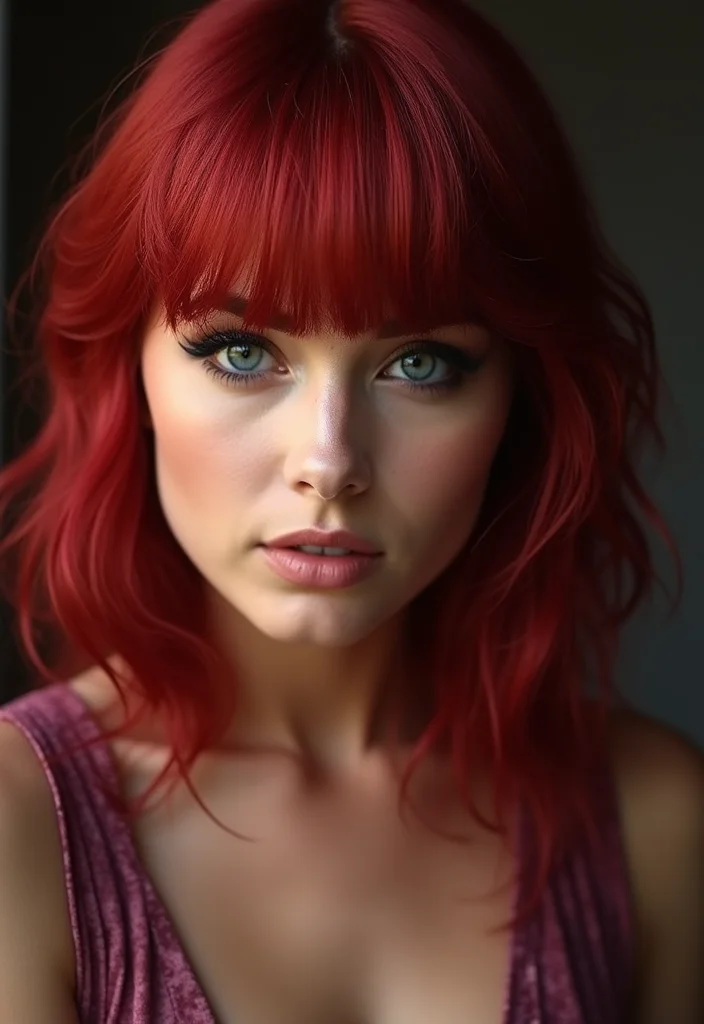 Cherry Cola Hair with Bangs