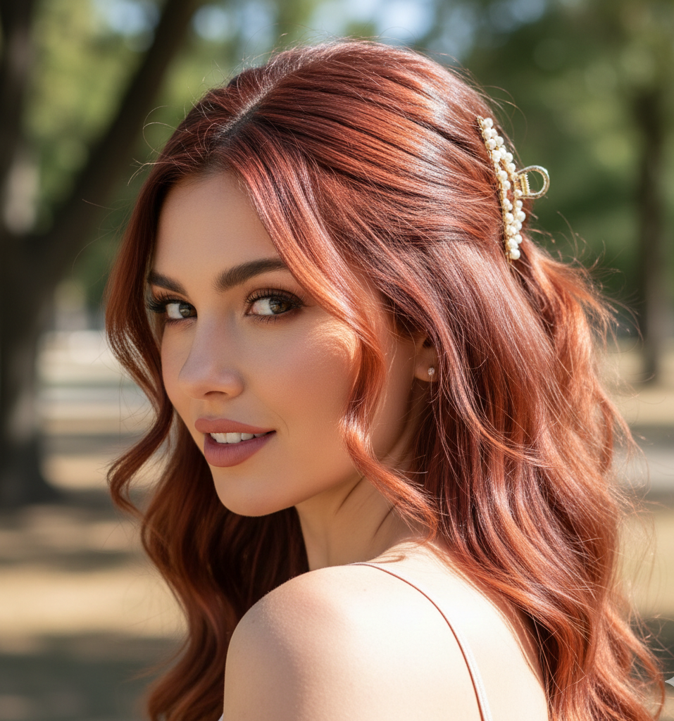 Cherry Cola Half-Up Style