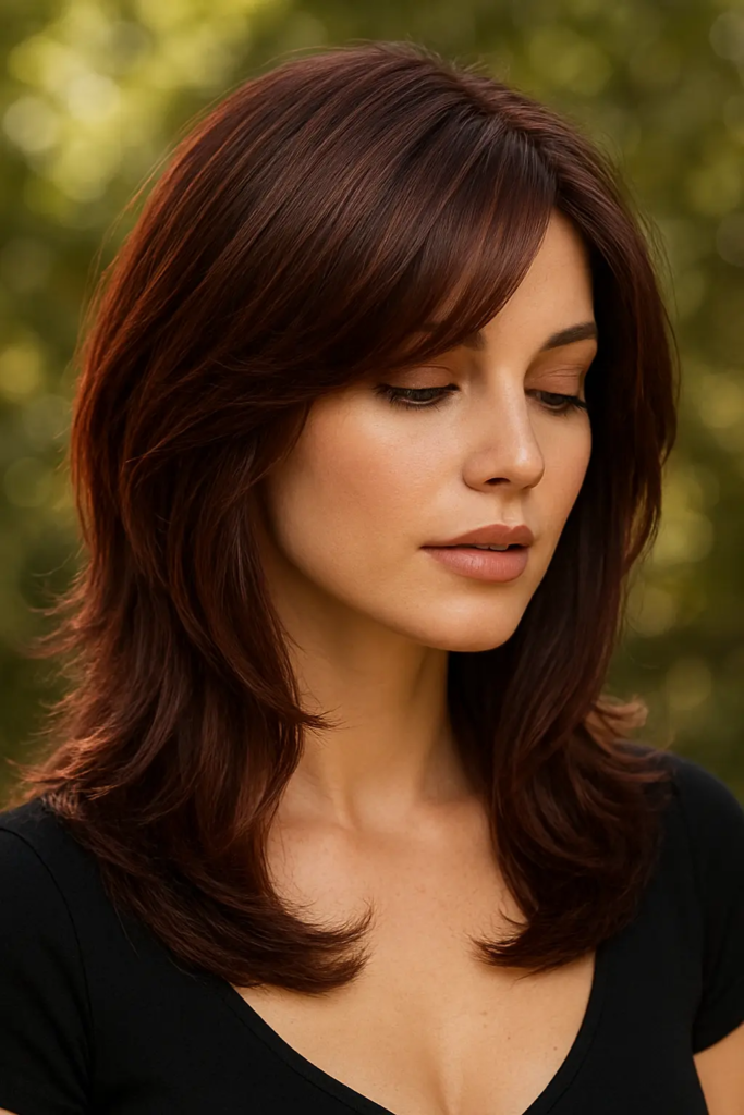  Cherry Cola Layered Haircut


