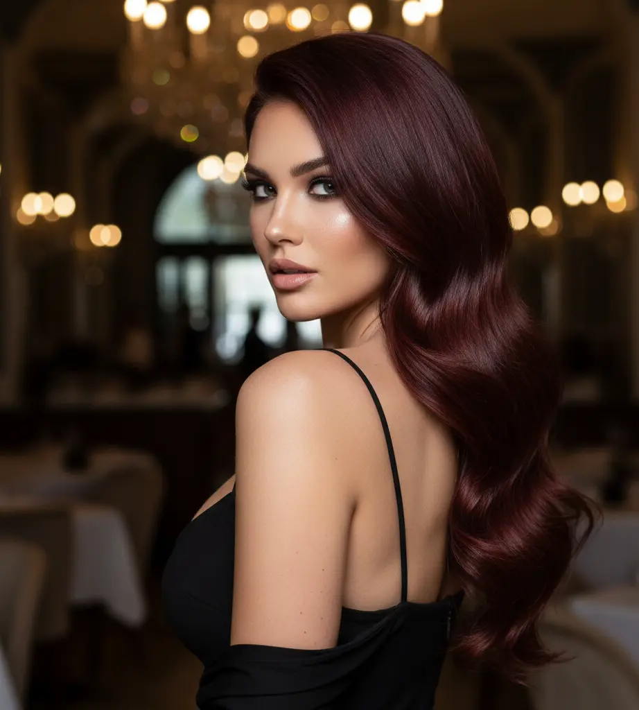  Cherry Cola Side Swept Glam