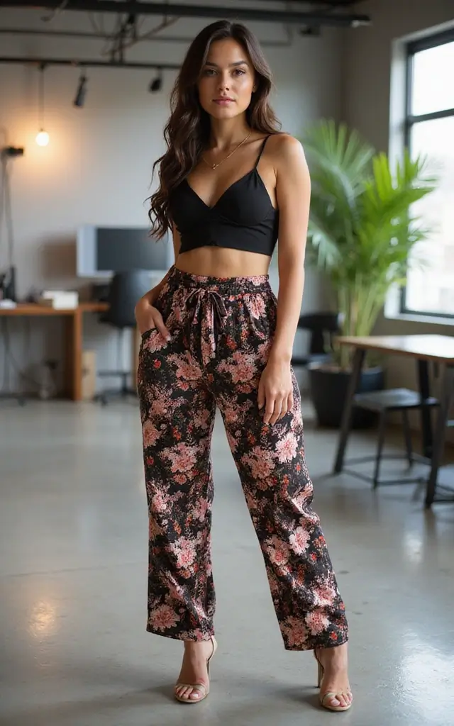 Chic Printed Ankle Pants