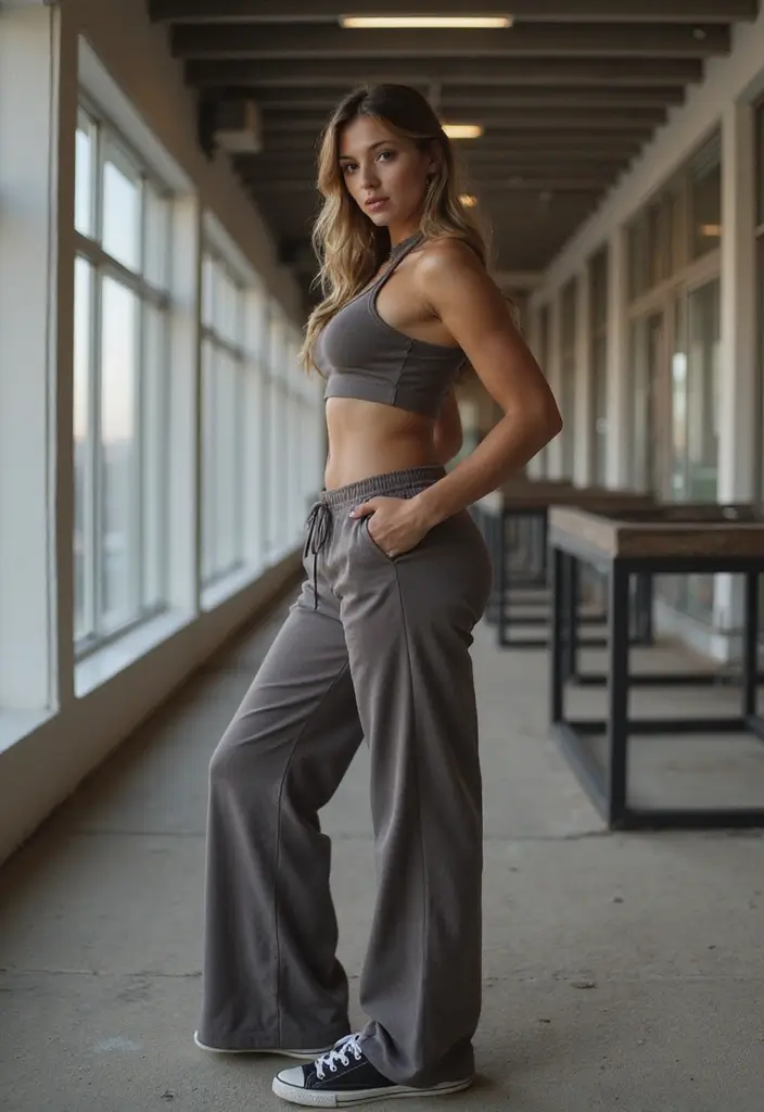 Flared Sweatpants with a Modern Twist


