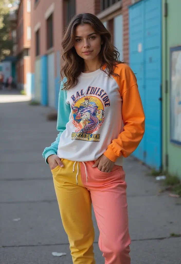 Graphic Sweatshirt with Cropped Sweatpants