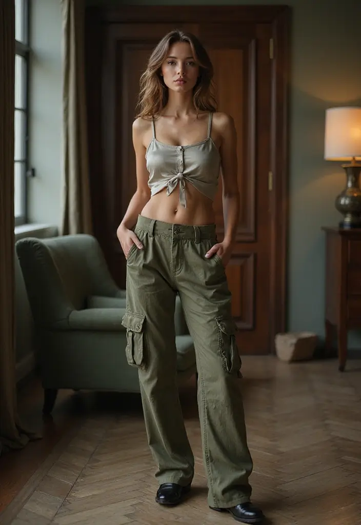  Luxe Look: Cargo Pants with Silk Top
