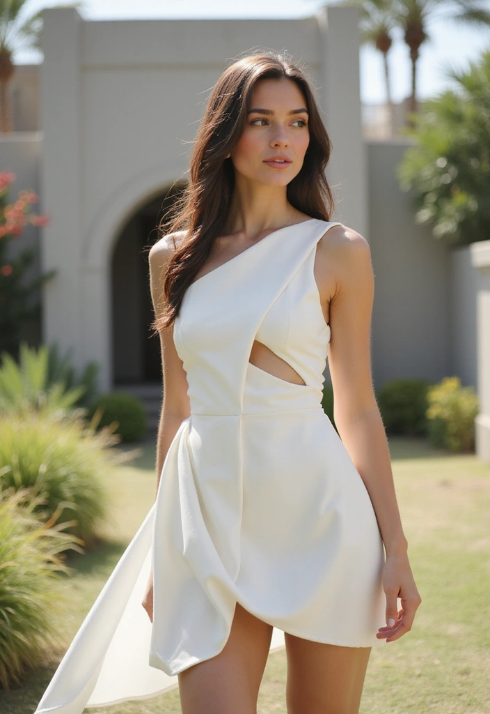 White Asymmetrical Dress