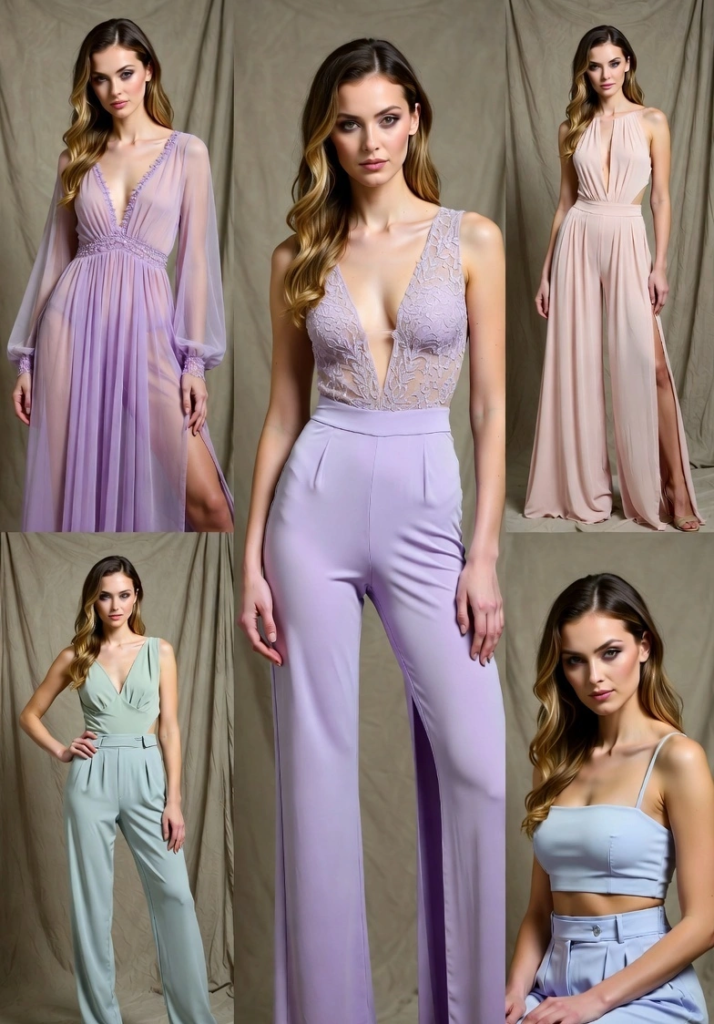 monochrome pastel outfit