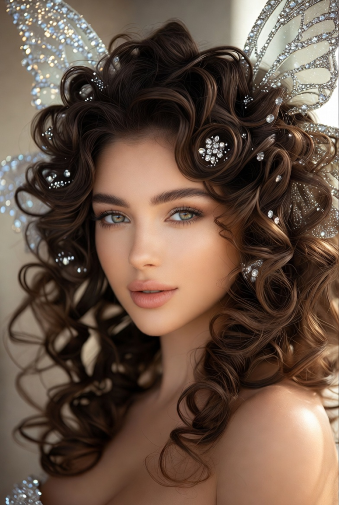 Butterfly Curls with Glittering Accents