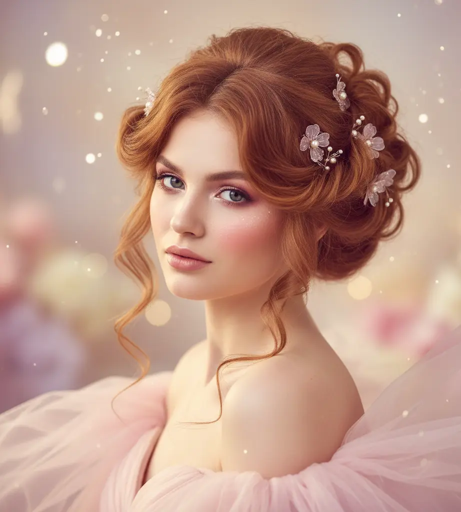 28. Butterfly Curls with Romantic Accessories