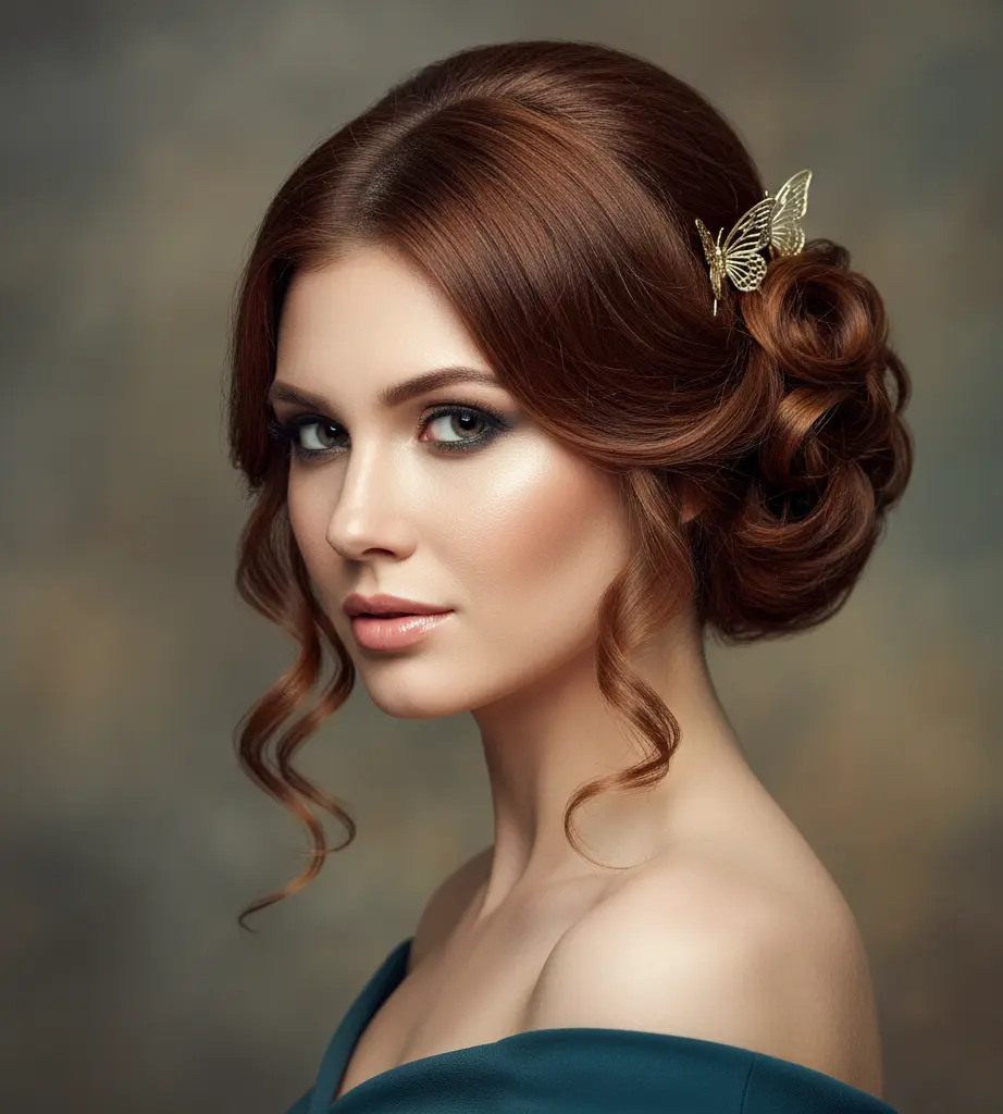  Butterfly Curls with a Side Bun