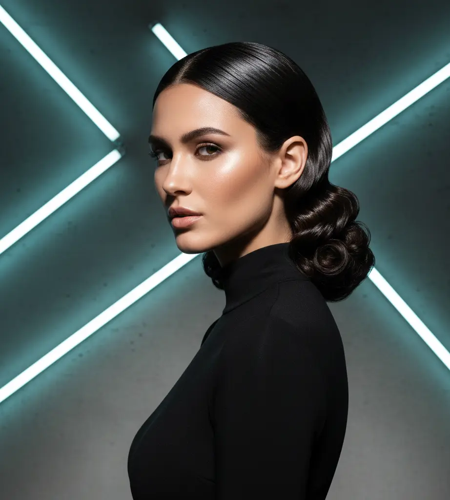 Butterfly Curls with a Sleek Back