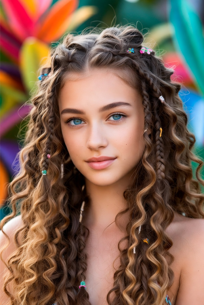  Butterfly Curls with Braided Accents
