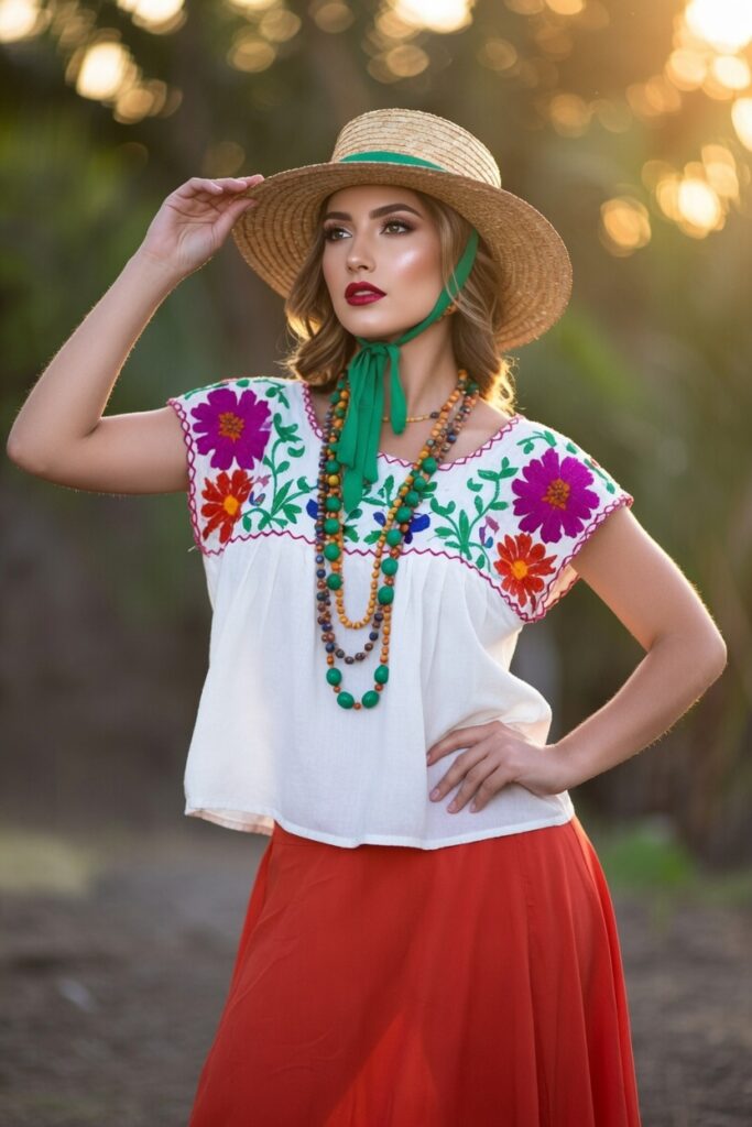 5. Boho Mexican Flag Fringe Outfit