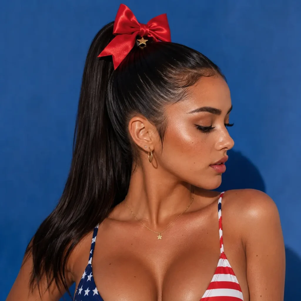Classic Red Bow High Ponytail