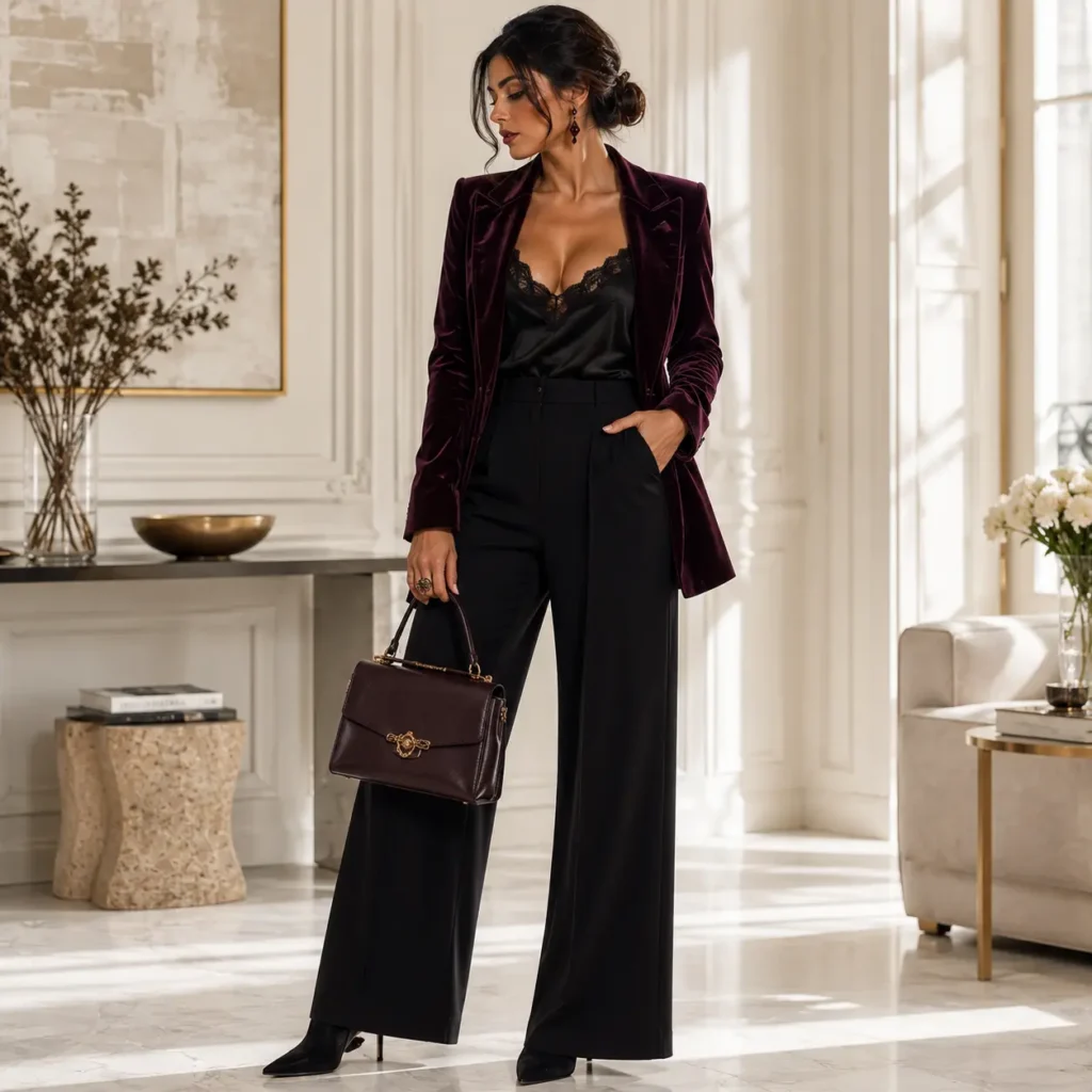 Deep Plum Velvet Blazer